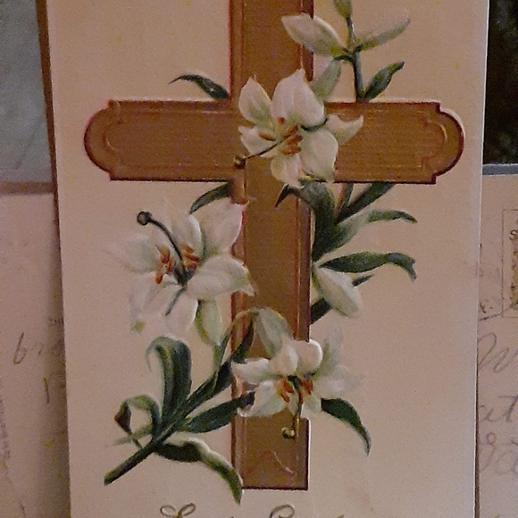 Three beautiful antique Easter cross postcards - Picture 5 of 8